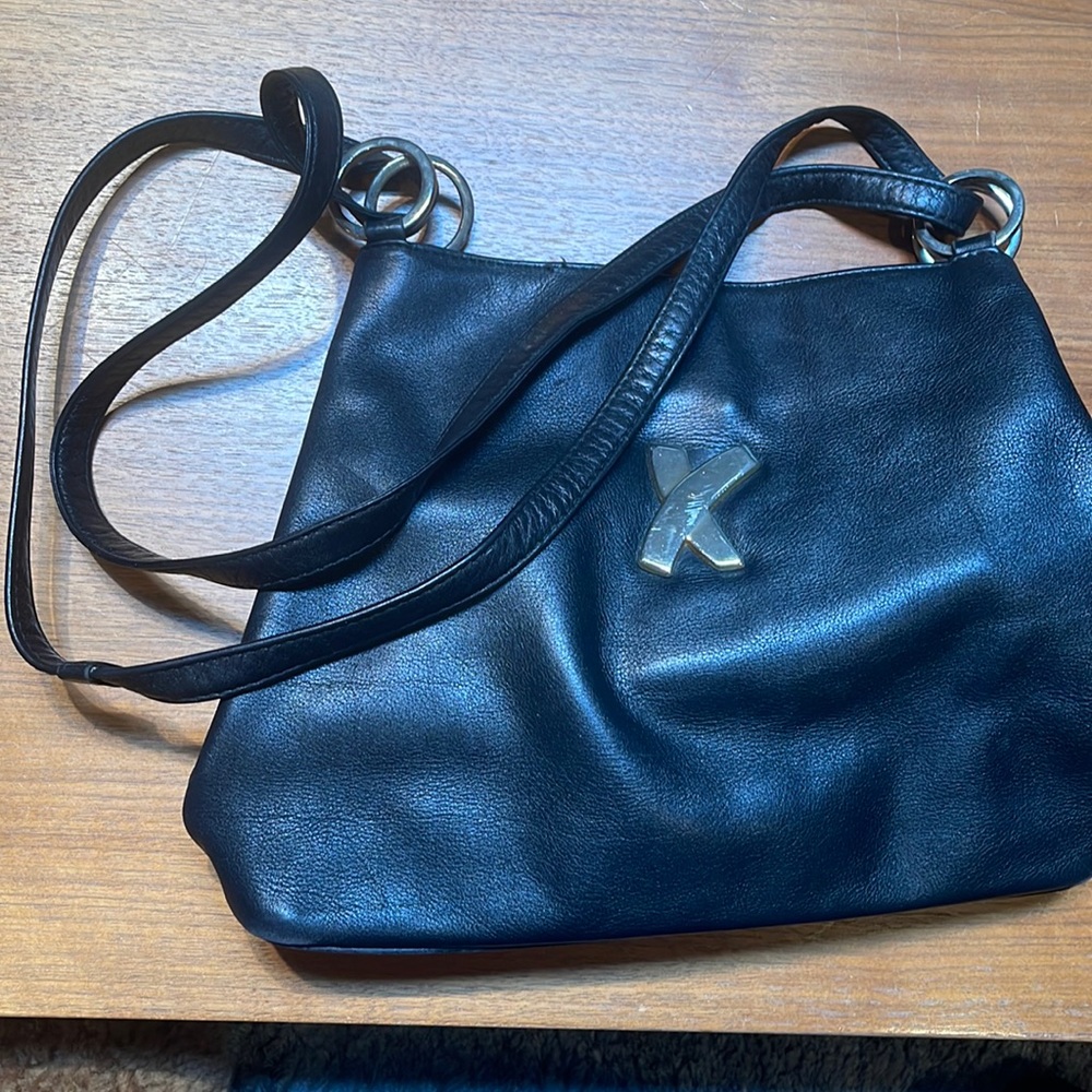Black leather purse